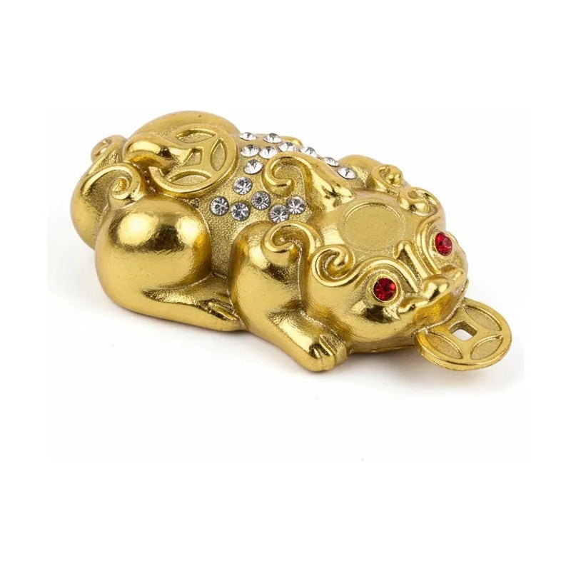 Piyao Pixiu Miniatura Feng Shui Amuleto Suerte 1cm Dorado