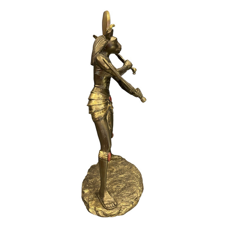 Sejmet Egipcio Figura De Resina 27cm Alto Tipo Bronce Tipo Bronce