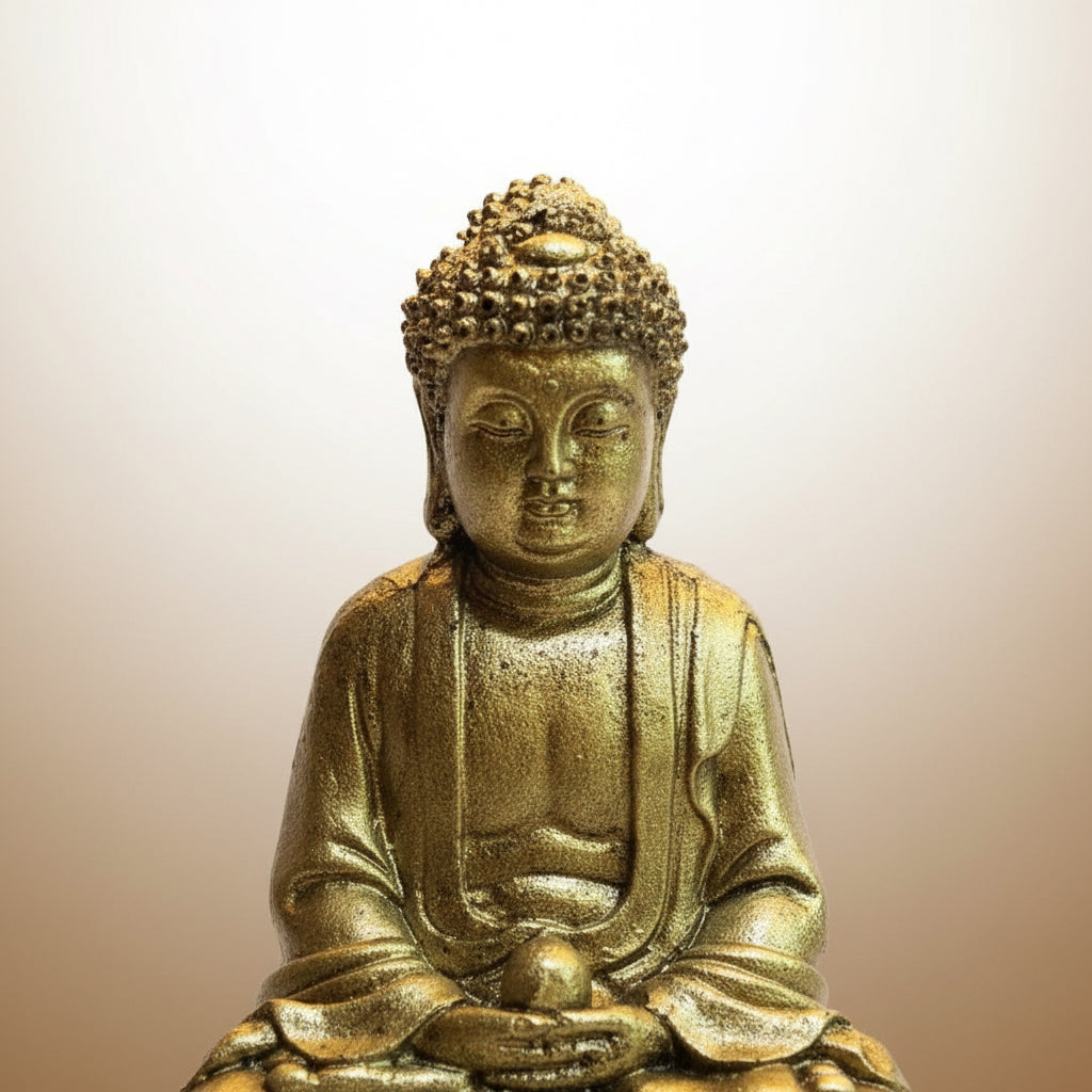 Buda Dorado 9.7cm - Figura de Resina para Decoración