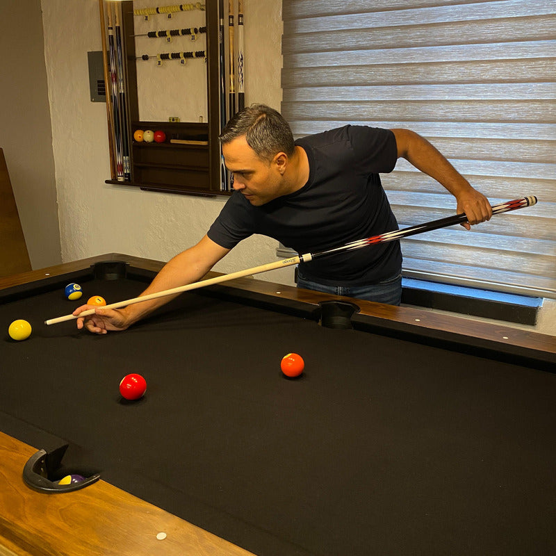 Taco de Billar Desarmable Rombos Rojos + Guante De Regalo