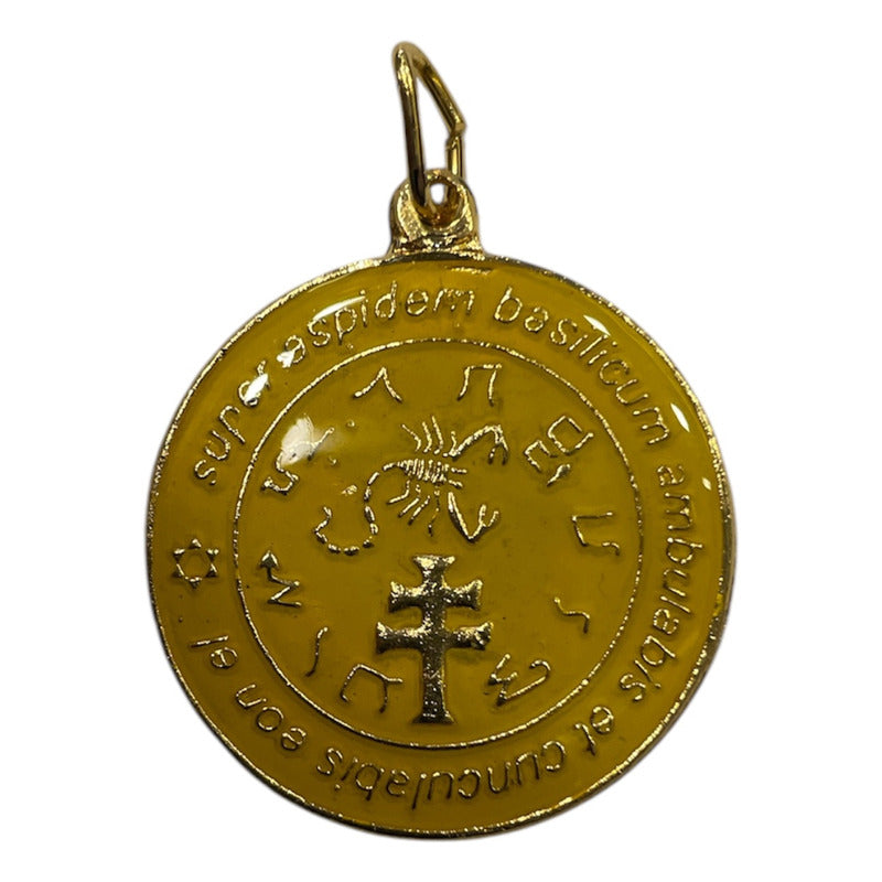 Exterminador Talisman Amulento Encapsulado Y Baño De Oro 3cm