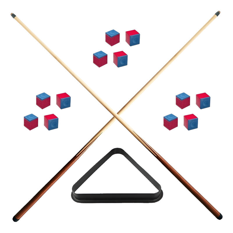 2 Tacos de Billar + Triangulo + 12 Tizas