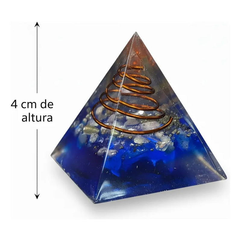 Piramide Orgonita 4 Cm De Altura Azul