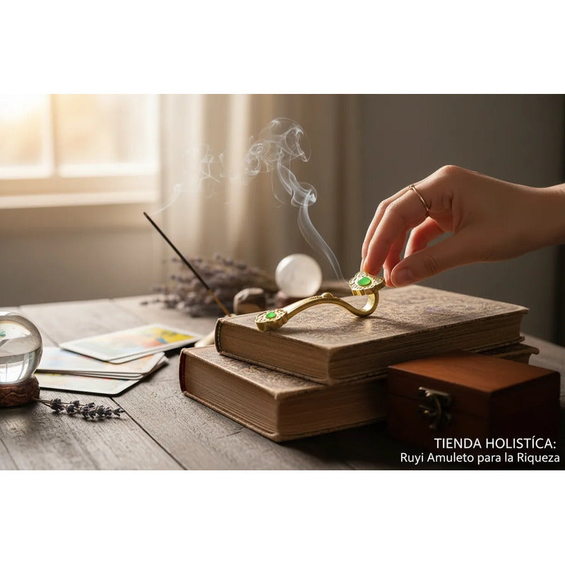 Ru Yi Feng Shui Dorado de Metal de 7.5 cm | Amuleto de Prosperidad