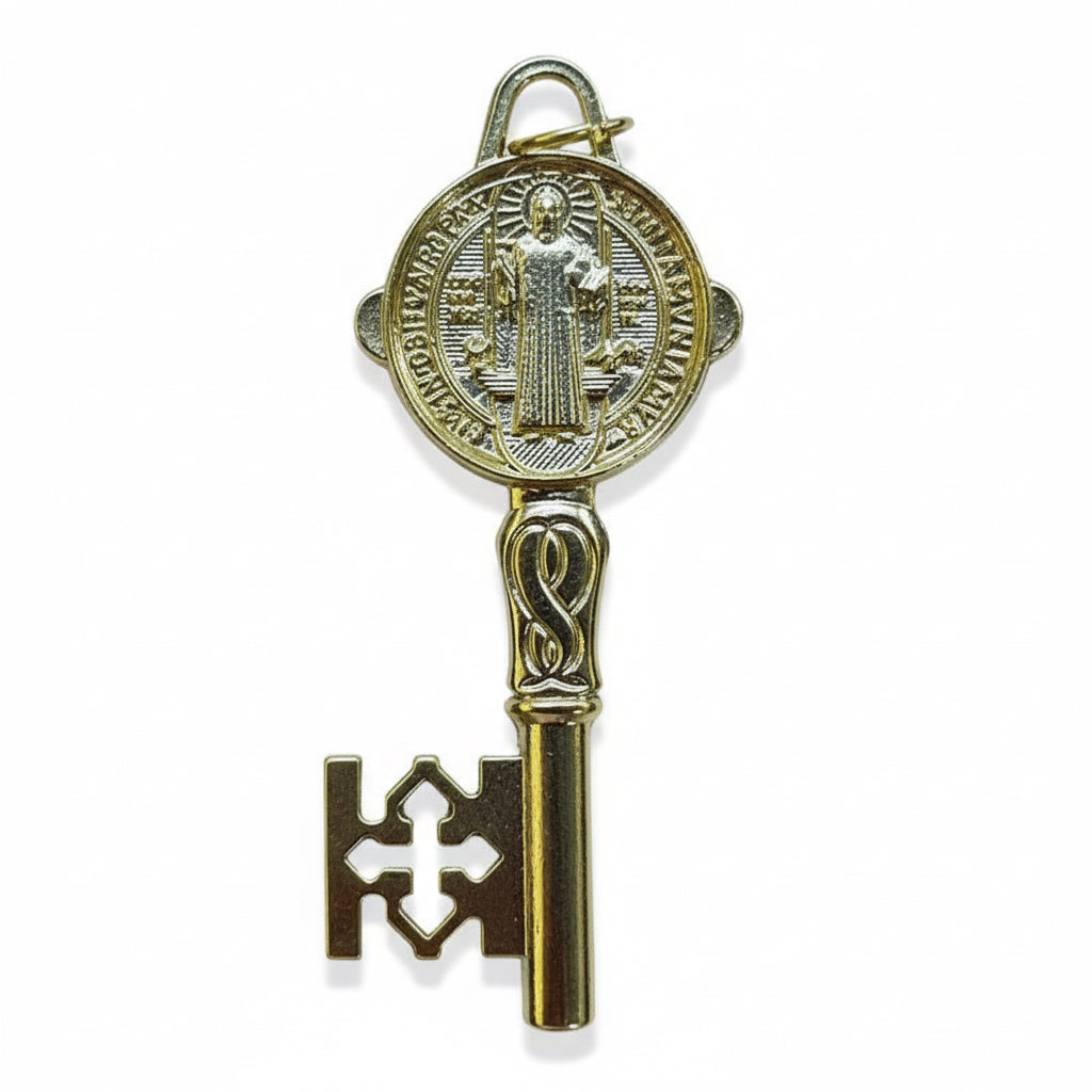 Llave De San Benito Dije Baño De Oro Encapsulado 5cm Varios