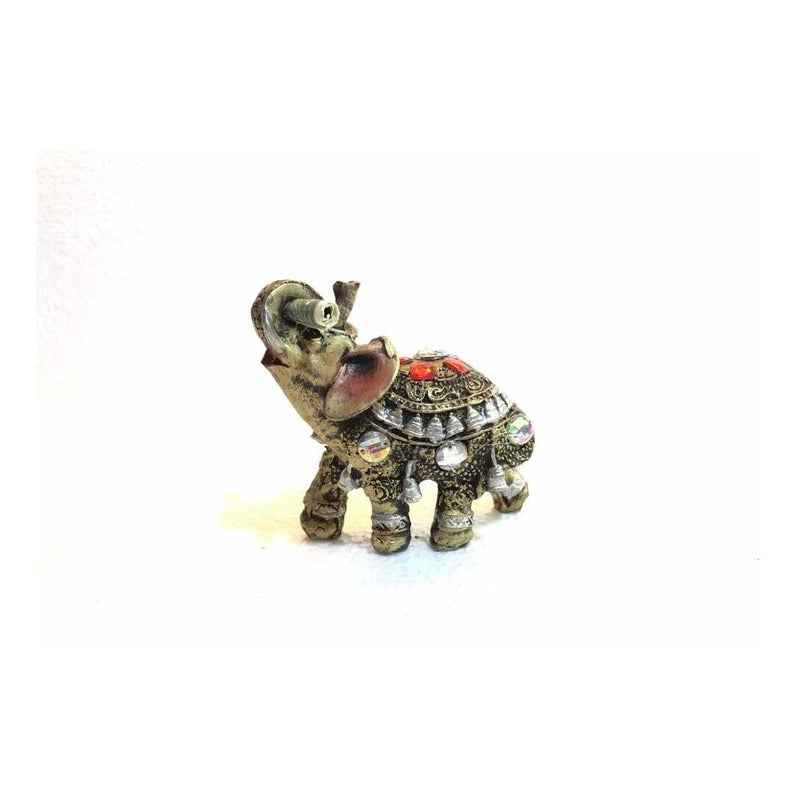 Elefante Abundancia Con Billete Y Pedrería 7.5 Cm Dorado Oscuro