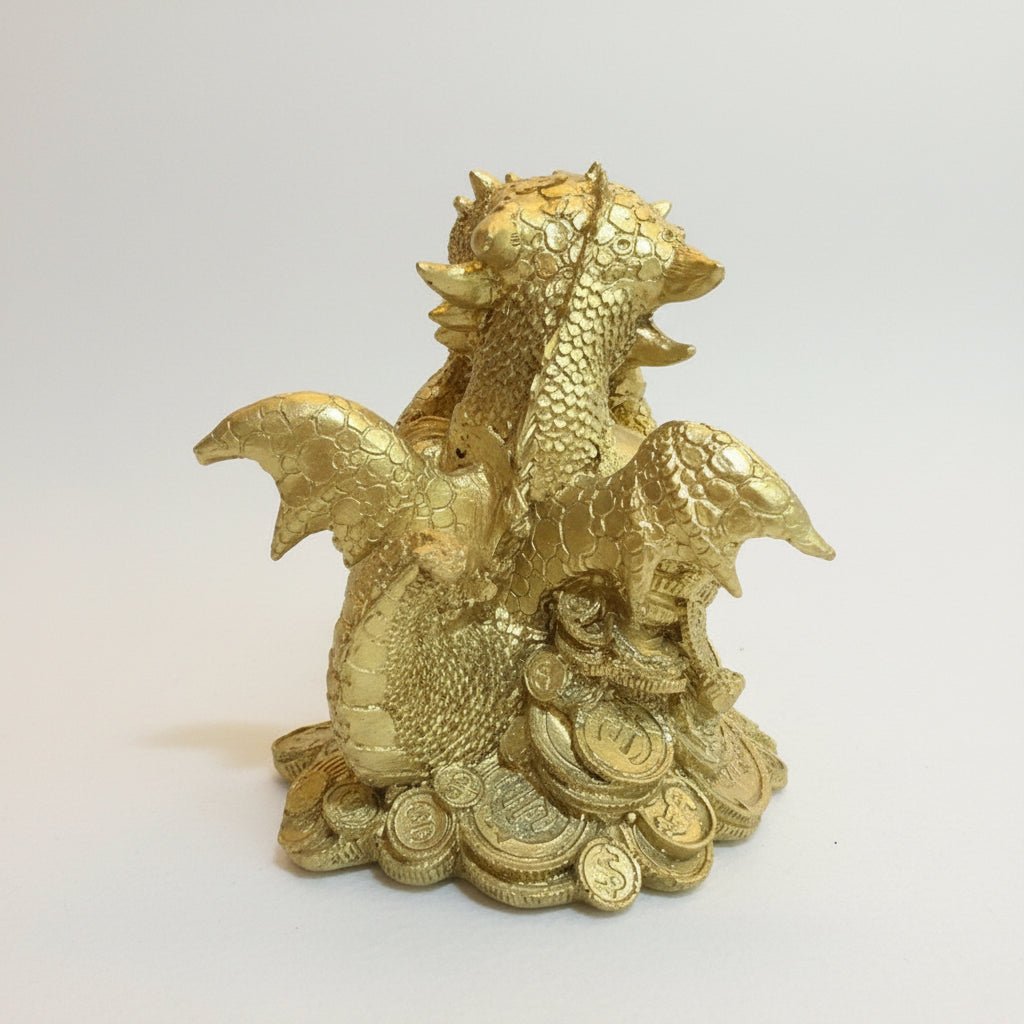 Dragón Tipo Bebe Resina 14.5 Cm Nacional Pintado A Mano.