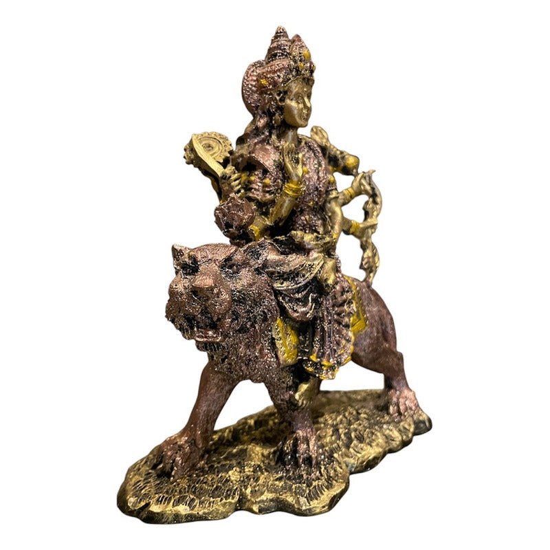 Durga Diosa Indu Figura De Resina 15.5 Cm