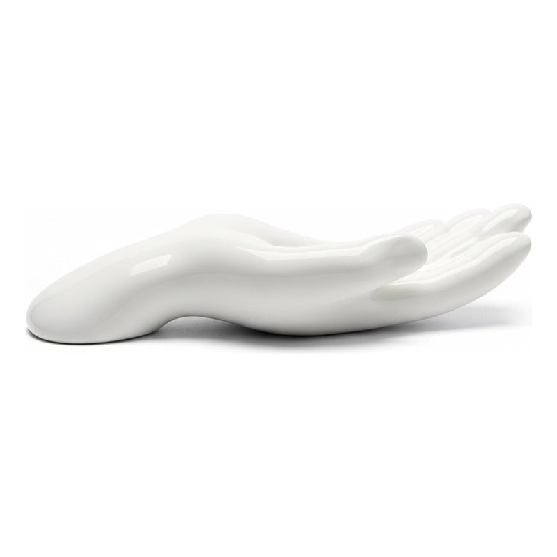 Porta Incienso Ceramico 18x13cm Blanco Mano Mano