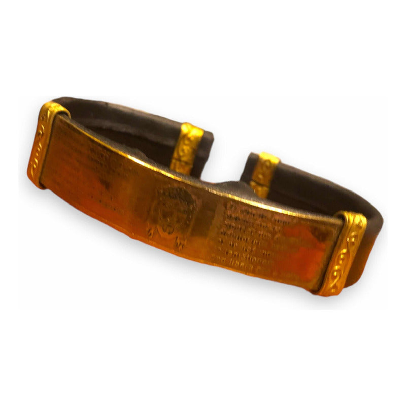 Brazalete Padre Nuestro Latín Tipo Piel Negro 12.7 Cm
