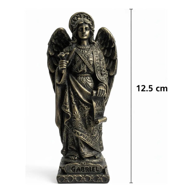 Arcángel Estatua De Resina De 12.5 Cm De Altura Oro Viejo Gabriel