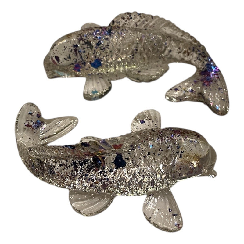 Carpa, Ajowana, Pez De Abundancia Escultura Resina Cristal