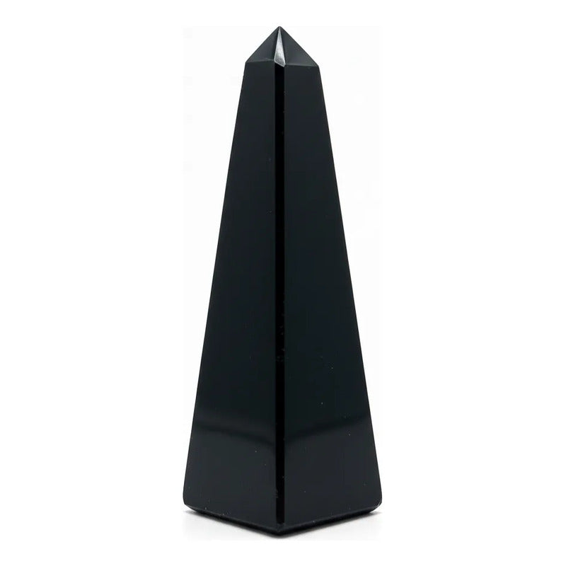 Obsidiana En Obelisco Tallado A Mano De Entre 6 Y 7 Cm Negro