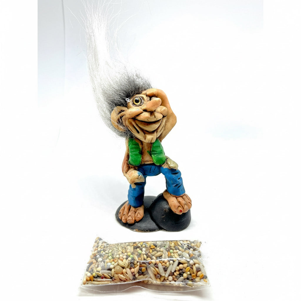 Troll Visionario Resina +semillas + Tarjeta Activación 11cm Multicolor