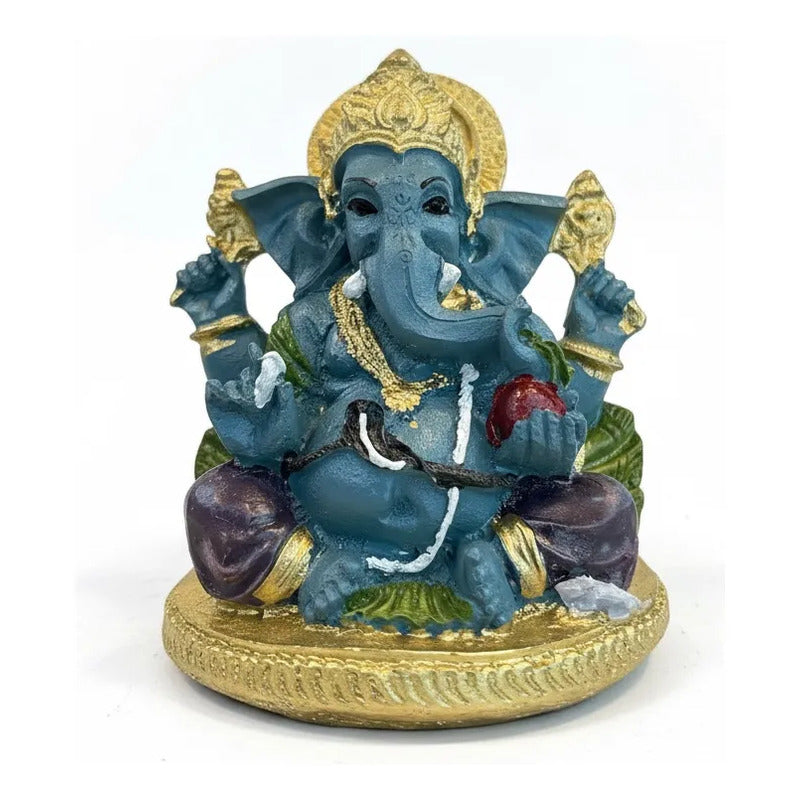 Ganesh Figura De Resina De 8 Cm De Atura Azul