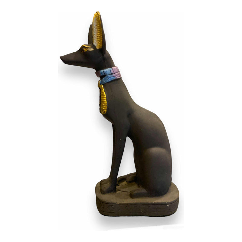 Anubis Echado Figura De Resina 20cm Negrob