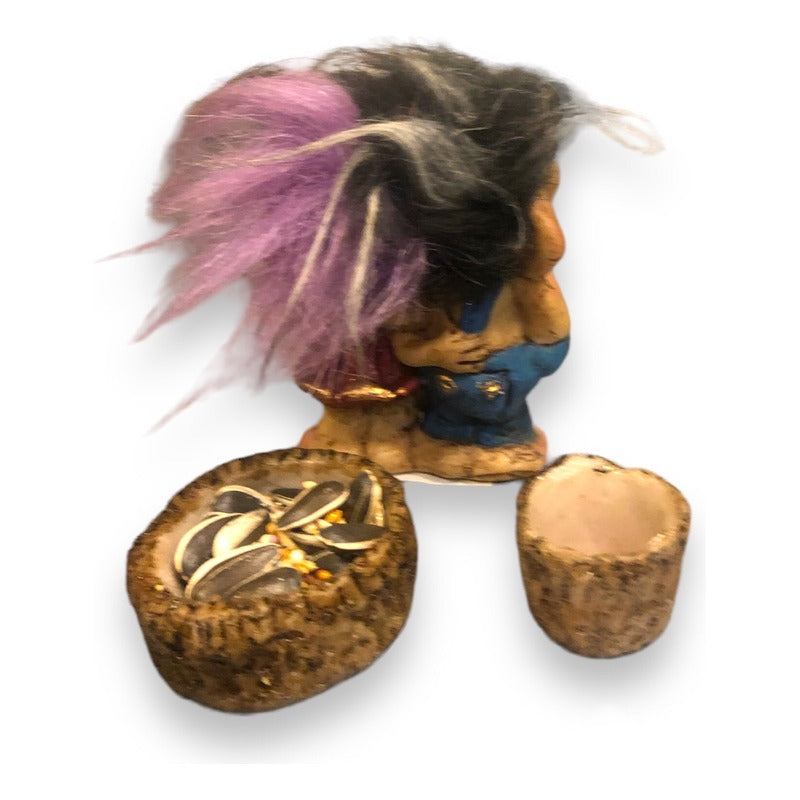 Troll Mellizos + Comedero 9 Cm Figura De Resina Nacional Variado
