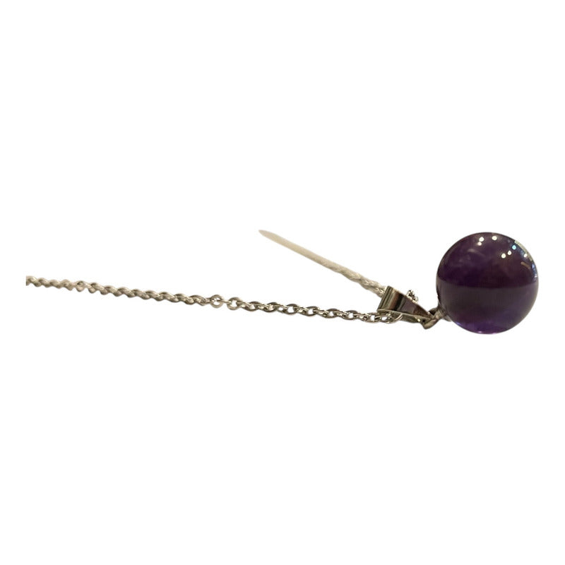 Cuarzo En Esfera Dije Con Cadena