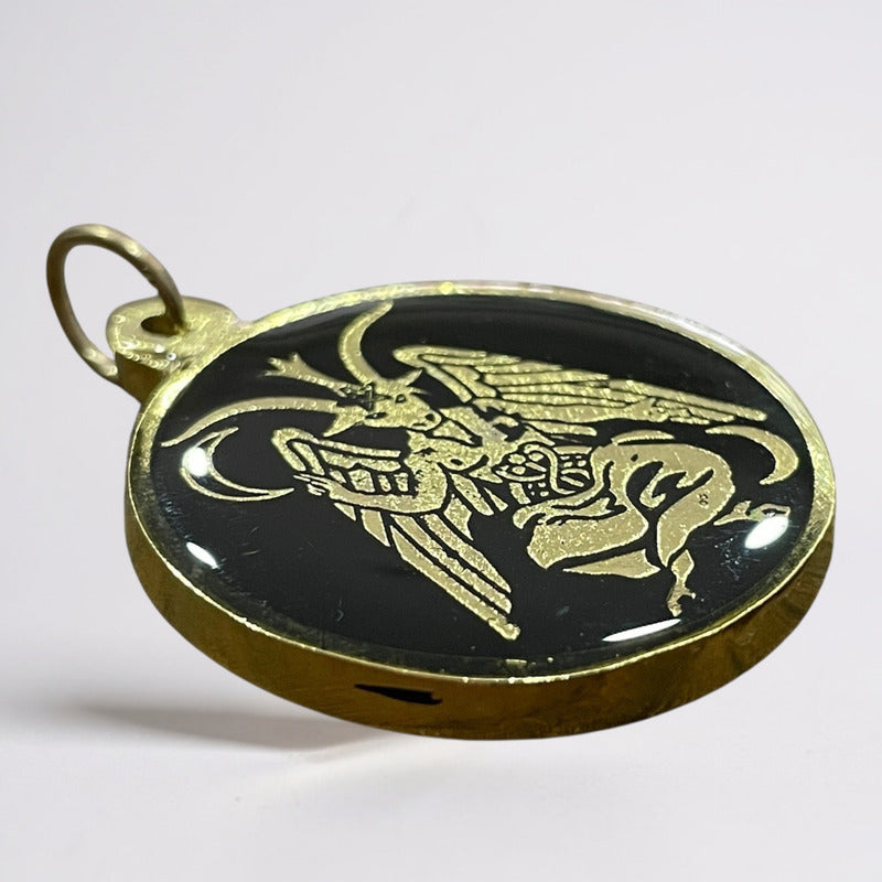 Medalla Encapsulada 30mm Amuleto De Protección Varios Modelo Baphomet