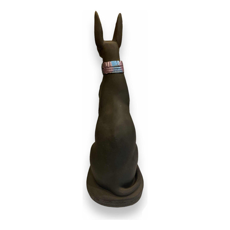 Anubis Echado Figura De Resina 20cm Negrob