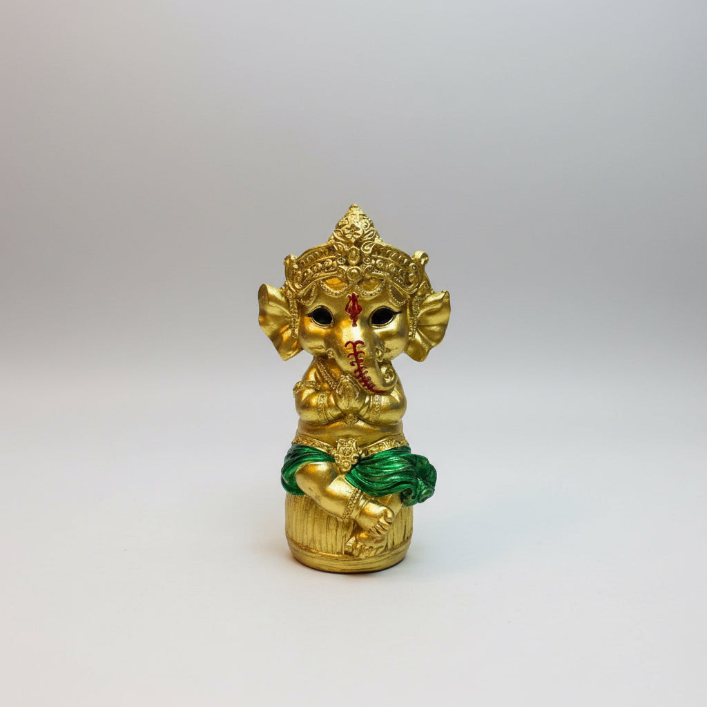Ganesh Bebe En Barril  14.5cm Resina Nacional