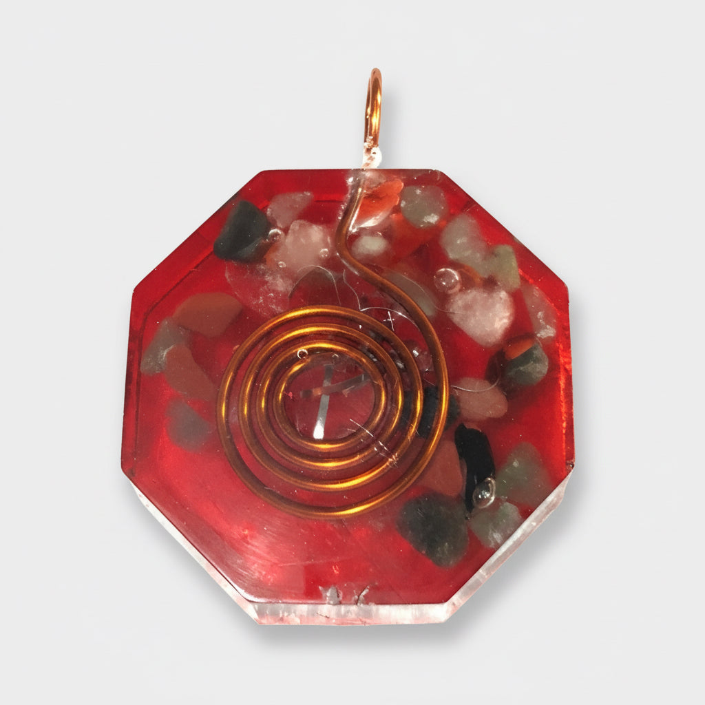 Orgonita Colgante Octagonal Dije Limpia La Energía Amuleto
