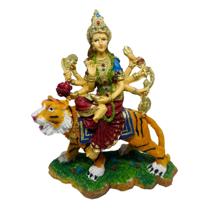 Durga Diosa Indu Figura De Resina 15.5 Cm
