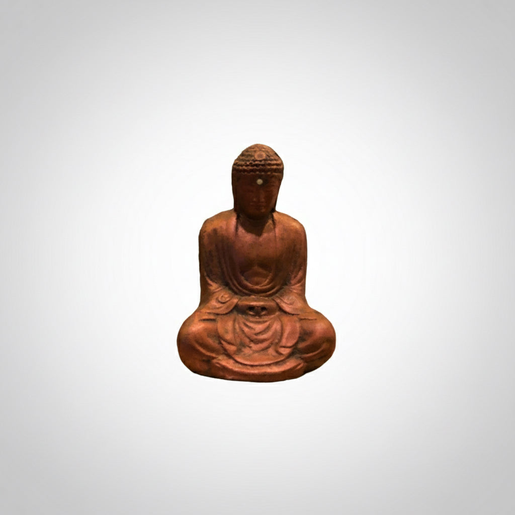 Buda Sentado 11cm Azul Figura De Resina