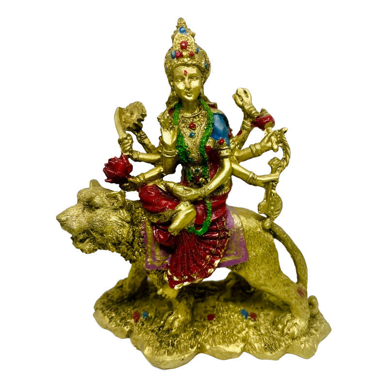 Durga Diosa Indu Figura De Resina 15.5 Cm