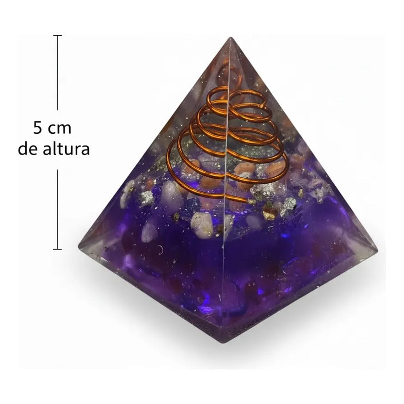 Piramide Orgonita 5 Cm De Altura Purpura