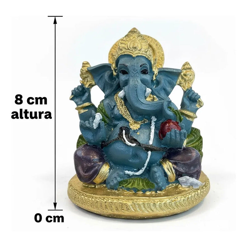 Ganesh Figura De Resina De 8 Cm De Atura Azul