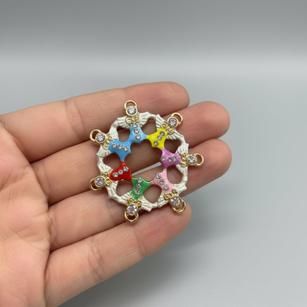 Círculo De Ángeles Baño De Oro Con Cristalprendedor