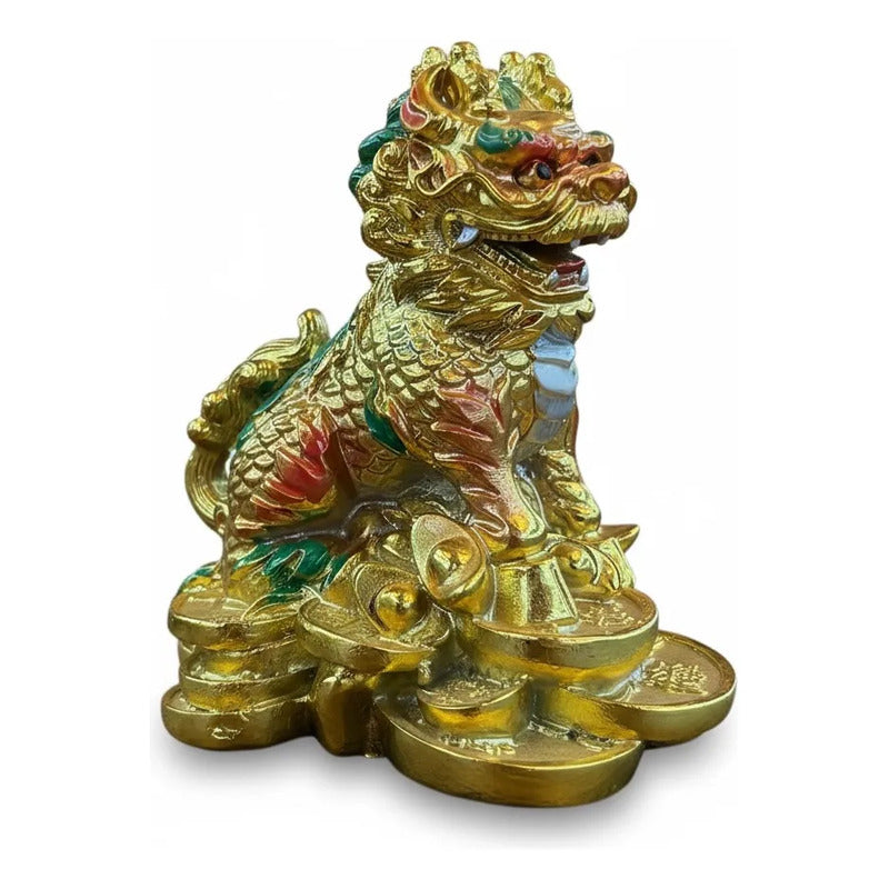 Figura Chillin Feng Shui Dorada 10cm Abundancia Riqueza Dorado