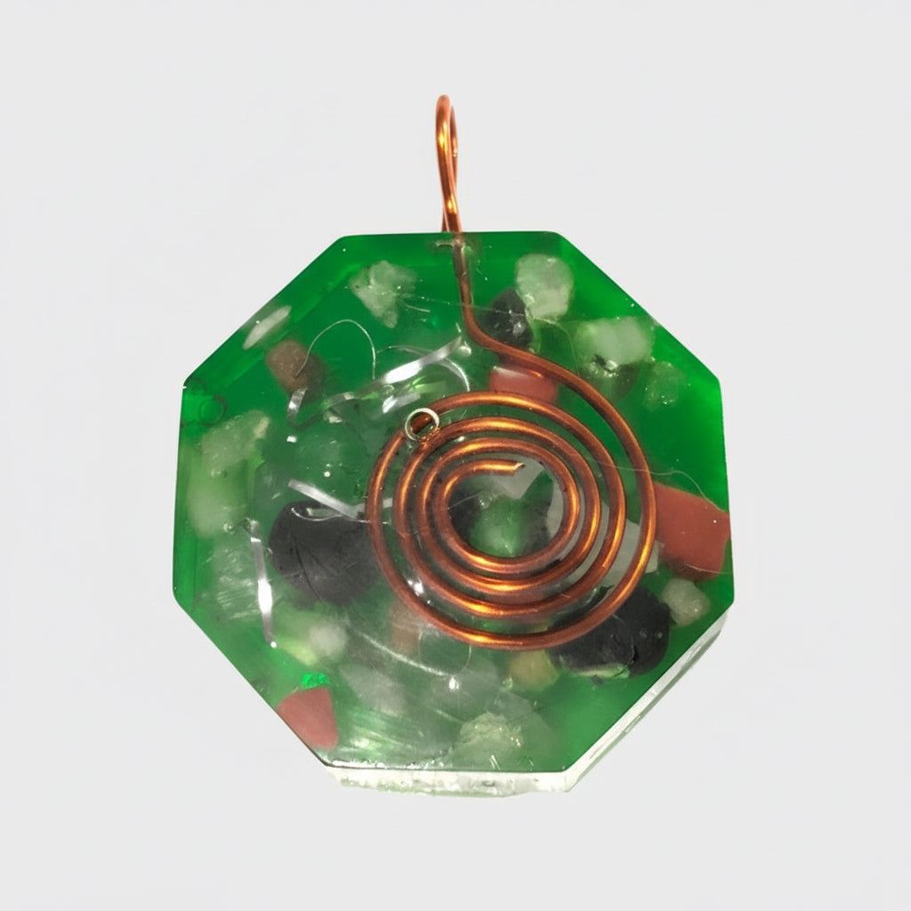 Orgonita Colgante Octagonal Dije Limpia La Energía Amuleto