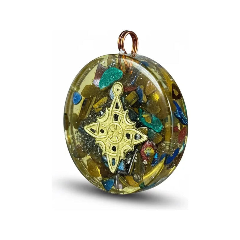 Orgonita Con Nudo De Brujas De 3.5 Cm De Diametro Amarillo
