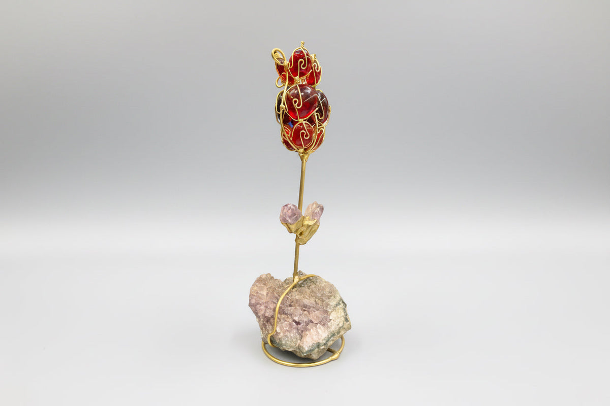 Flor Roja De Cuarzo Variado