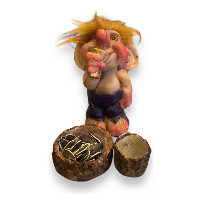 Troll Placeres + Comedero 10 Cm Figura En Resina Nacional Variado