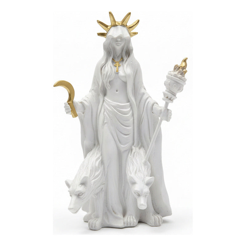 Hecate Estatua De Resina De 16cm De Altura Con Lobos