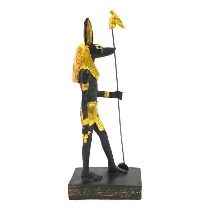 Anubis Figura En Resina 16cm Negro Con Dorado
