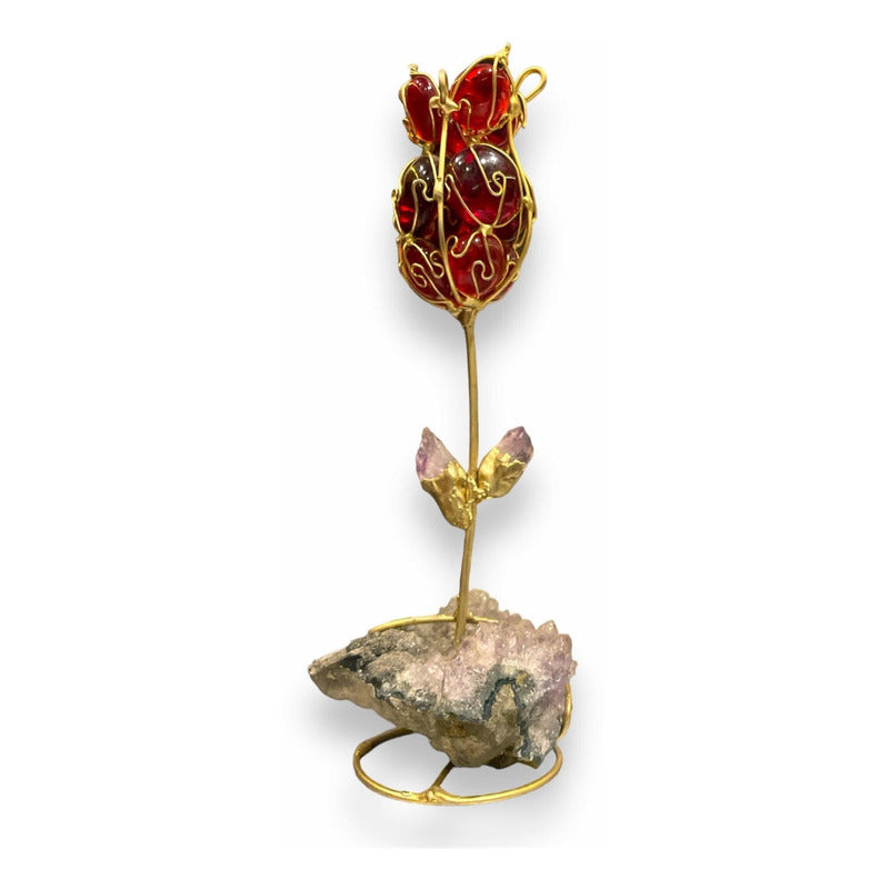 Flor Roja De Cuarzo Variado