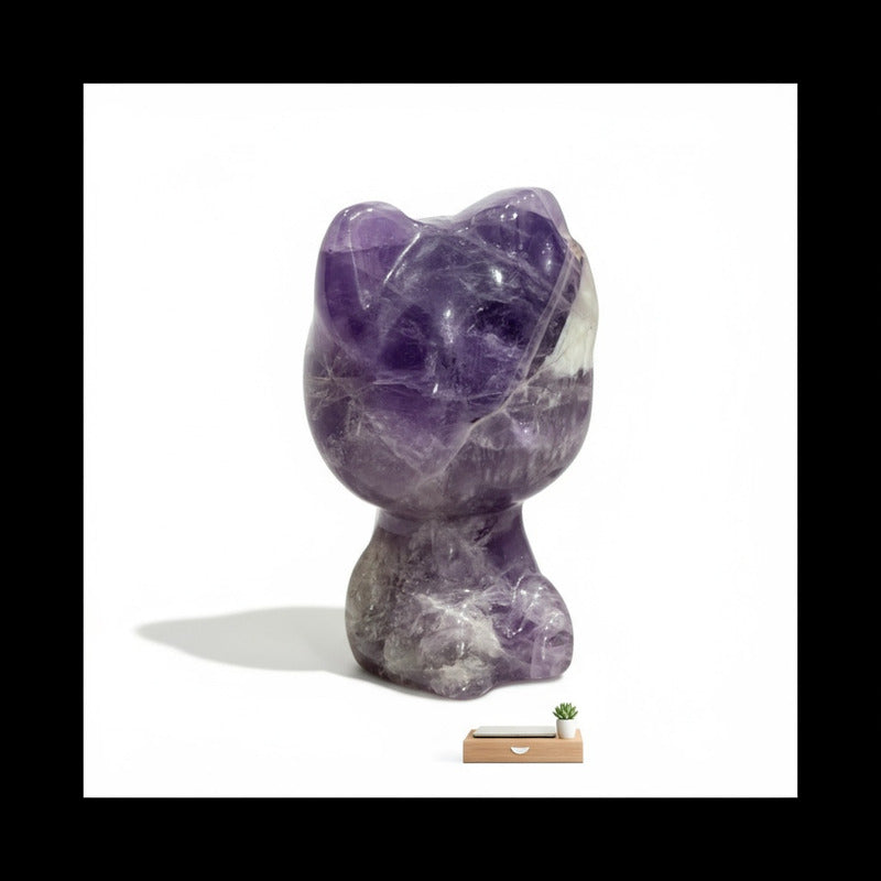 Escultura De Cuarzo En Forma De Gato 4.5x2.5x2 Cm Amatista