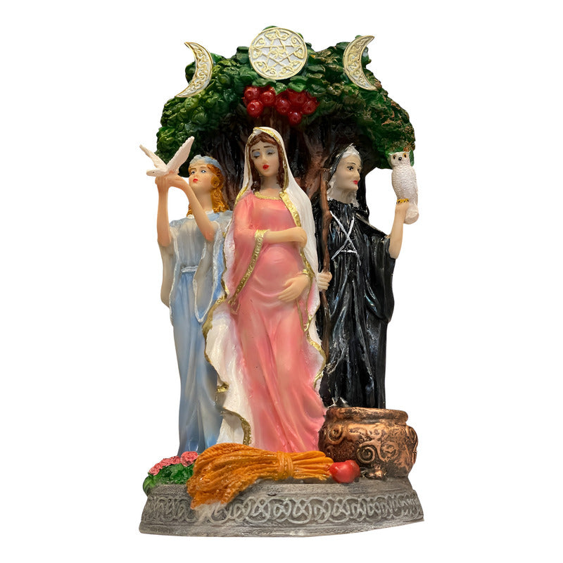 Triple Diosa Escultura De Resina 25cm De Altura Hecate Variado
