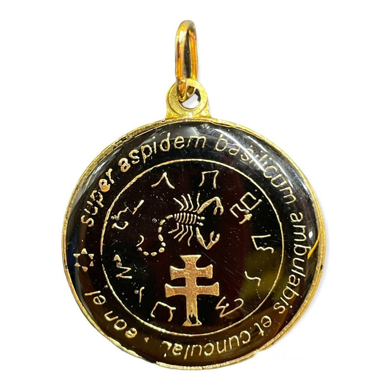 Exterminador Talisman Amulento Encapsulado Y Baño De Oro 3cm