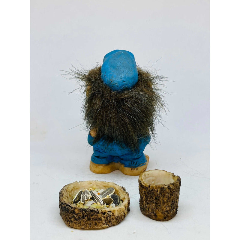 Troll Policia +comedero 11 Cm Figura En Resina Nacional. Azul