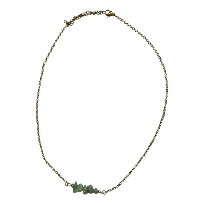 Collar Aquíje Pedra Cuarzo Dorado 45 Cm
