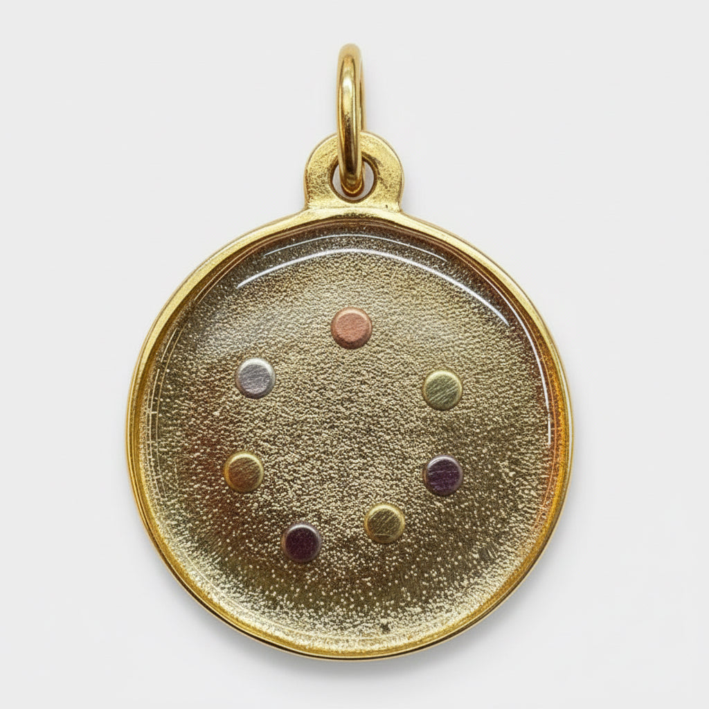 Nudo De Brujas Dije Encapsulado Con Los 7 Baños De Oro 3cm