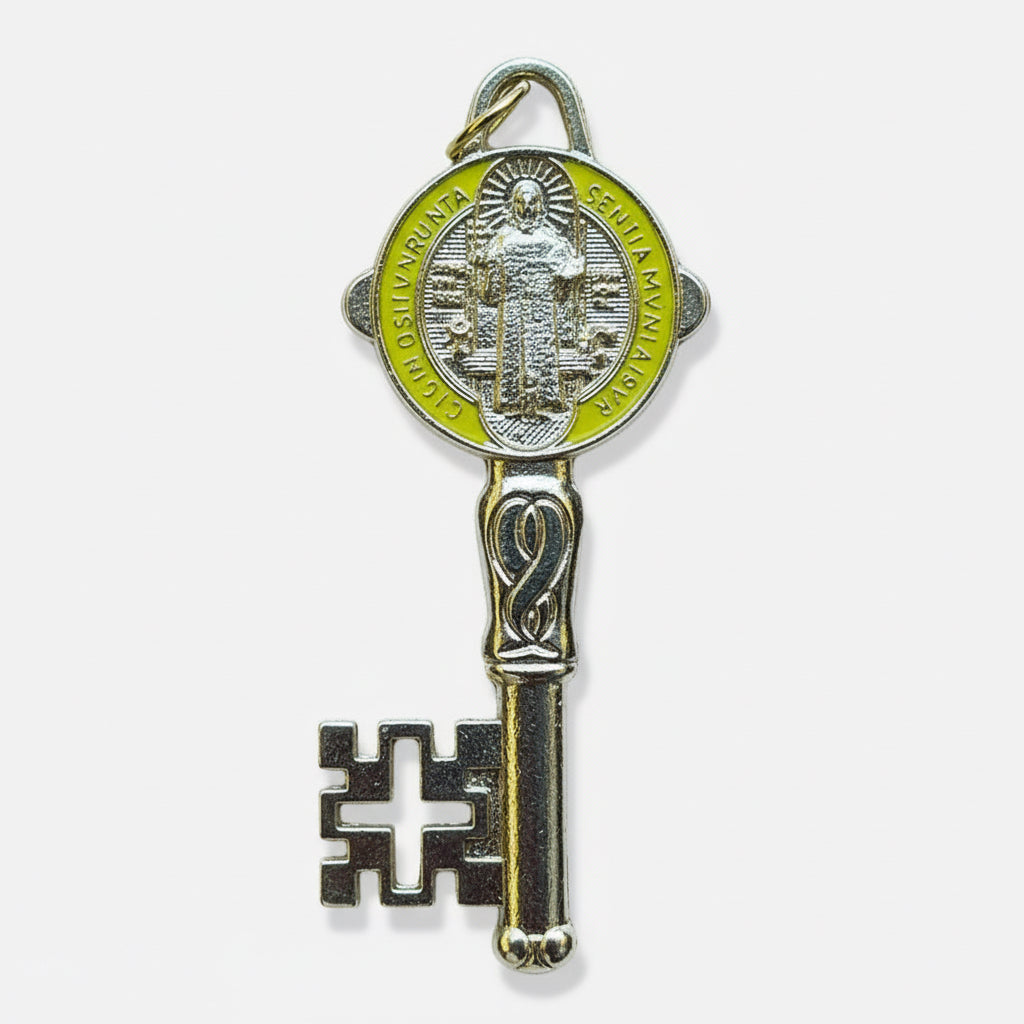 Llave De San Benito Dije Baño De Oro Encapsulado 5cm Varios