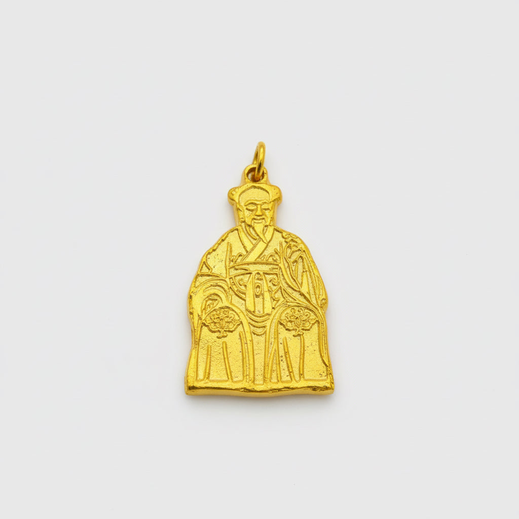 Gran Duque General Yan Xin Feng Shui Amuleto Baño Oro 3.5cm Oro