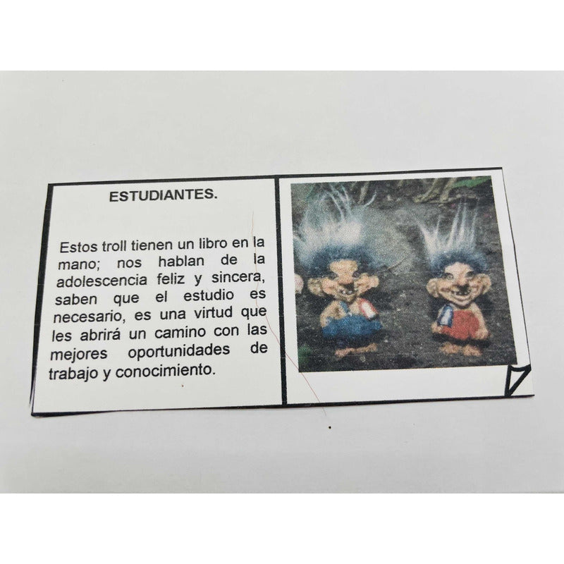 Troll Estudio Niño + Comedero 10 Cm Figura De Resina. Azul