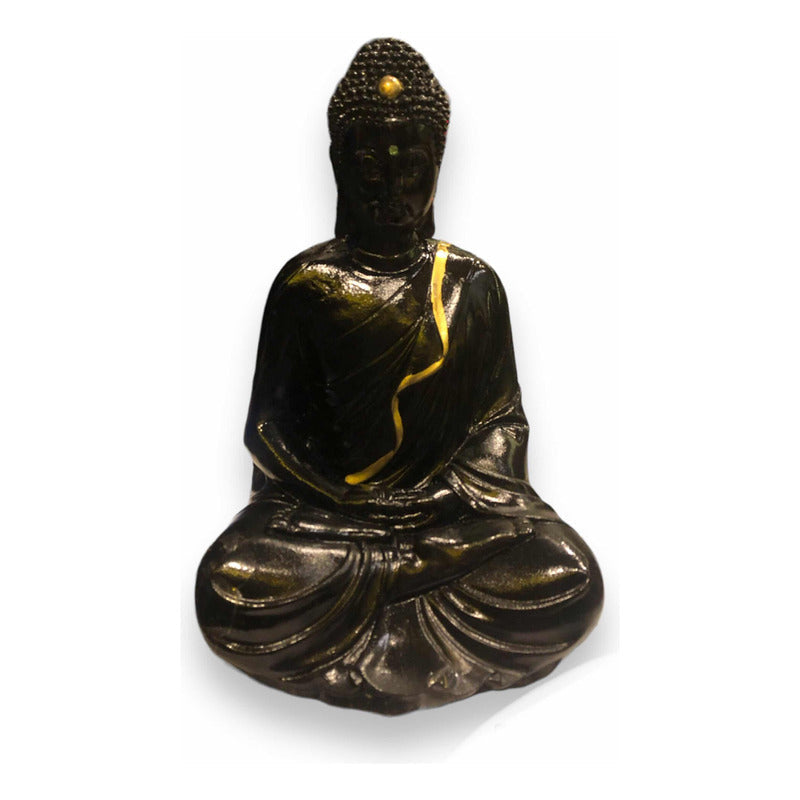 Buda Negro Grande 27 Cm Negro